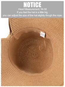 Bow Decor Straw Hat - Khaki - View 4