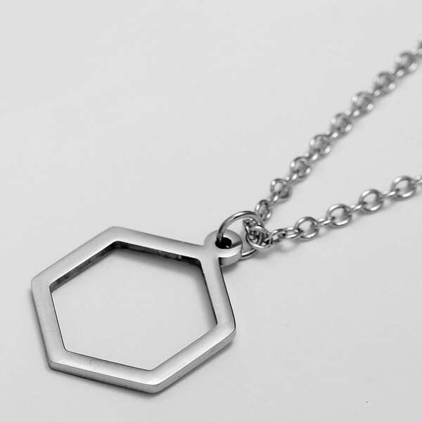 

Men Geo Charm Necklace, Silver