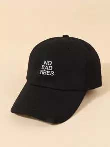 Men Letter Embroidery Baseball Cap - Black - View 1