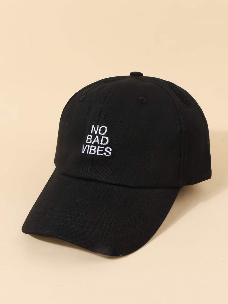 Men Letter Embroidery Baseball Cap - Black - View 1