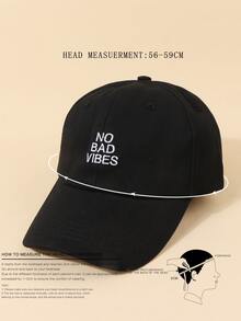 Men Letter Embroidery Baseball Cap - Black - View 4