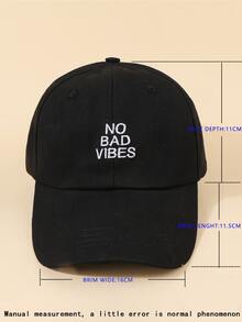 Men Letter Embroidery Baseball Cap - Black - View 5
