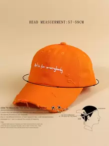 Men Art Dành cho mọi người Mũ bóng chày vòng sắt, Mũ giải trí chống nắng có thể điều chỉnh ngoài trời Thích hợp cho du lịch xuân thu, kỳ nghỉ ở bãi biển, Mũ chống nắng nam phong cách Y2K Mũ thanh niên thông thường - trái cam - Xem 4