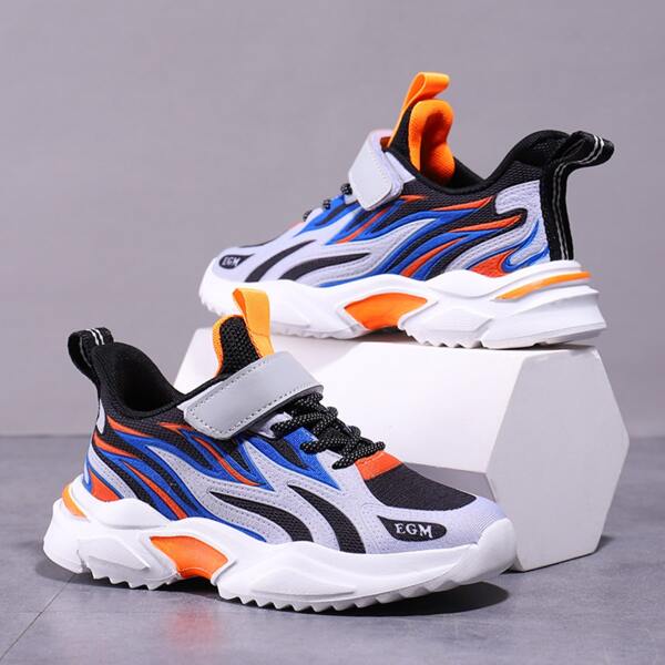 

Boys Colorblock Lace-up Front Sneakers, Multicolor