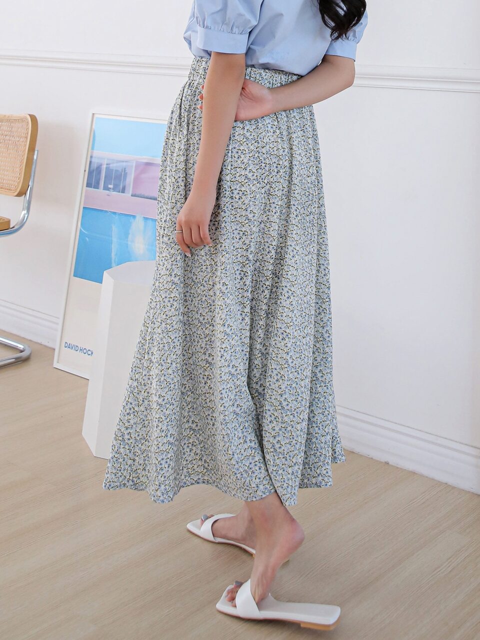 Ditsy Floral Flared Skirt