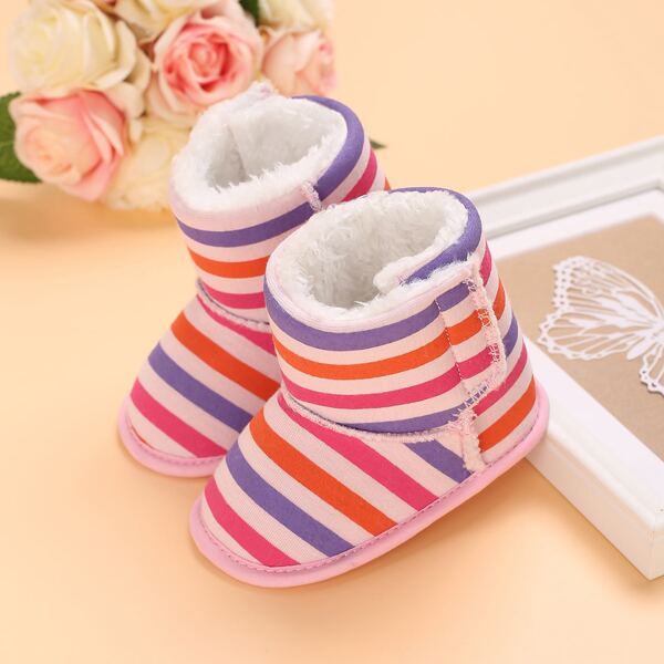 

Baby Striped Pattern Boots, Multicolor