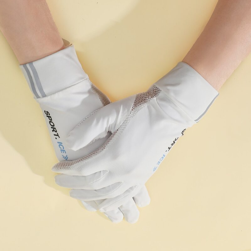 

Letter Graphic Gloves, White