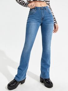 Jeans de pierna recta - Azul lavado medio - Ver 3
