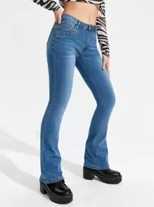 Jeans de pierna recta - Azul lavado medio - Ver 5
