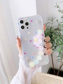 Funda de celular con estampado de dibujos animados con tira de mano - Multicolor - Ver 1