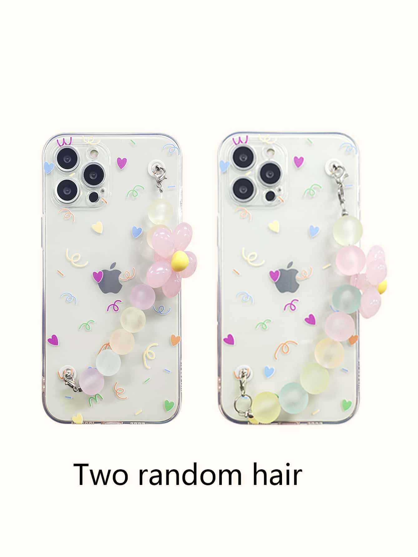 Cartoon Graphic Phone Case With Flower Decor Hand Strap - Multicolor - View 4