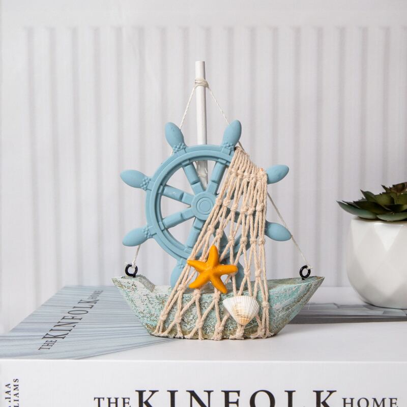 

1pc Sailboat Art Decoration, Baby blue