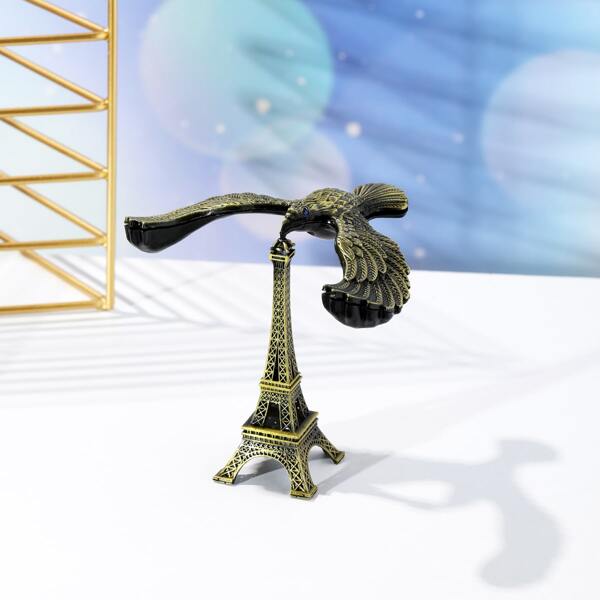 

1pc Eiffel Tower & Eagle Art Decoration, Bronze
