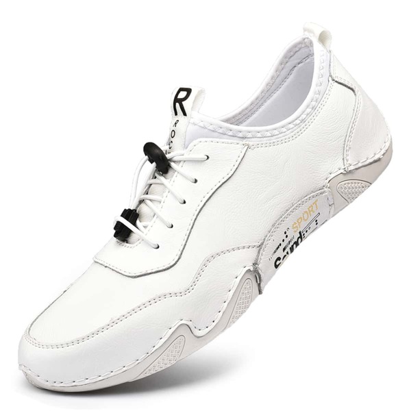 

Men Graphic Lace-up Front Dress Shoes, White