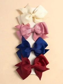 小女童4入組蝴蝶結髮夾 - 彩色 - 查看 1