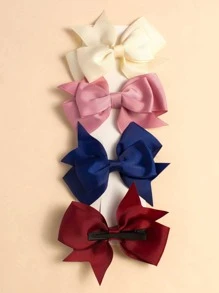 小女童4入組蝴蝶結髮夾 - 彩色 - 查看 3