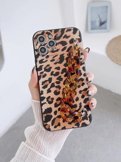 Leopard Hand Strap Phone Case