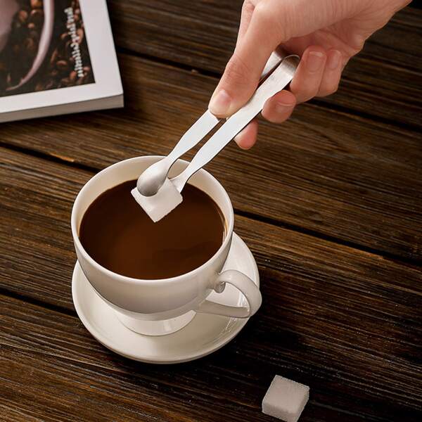 

1pc Stainless Steel Sugar Clip, Silver