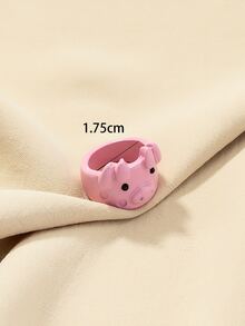 Anillo de aleación con dibujos animados - Rosa - Ver 2