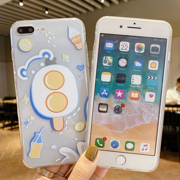 

Cartoon Graphic Phone Case, Clear