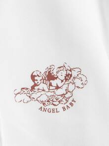 Sudadera con capucha con estampado de ángel con cremallera con forro térmico - Blanco - Ver 4