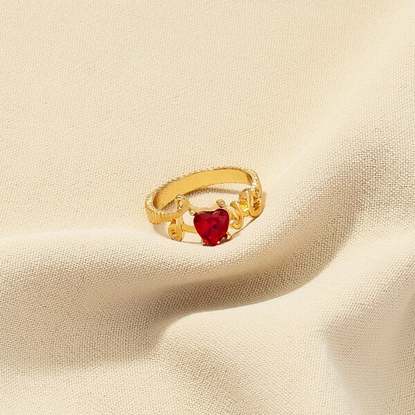 

Rhinestone Decor Ring, Gold