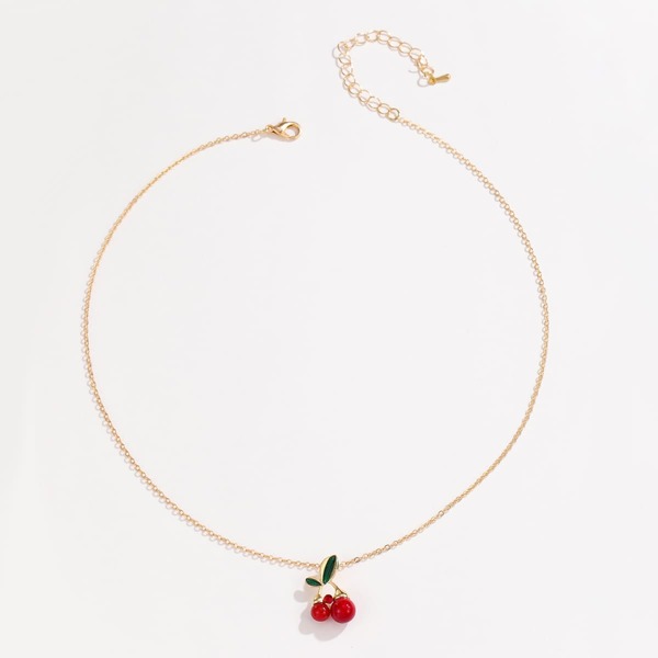 

Cherry Pendant Necklace, Gold