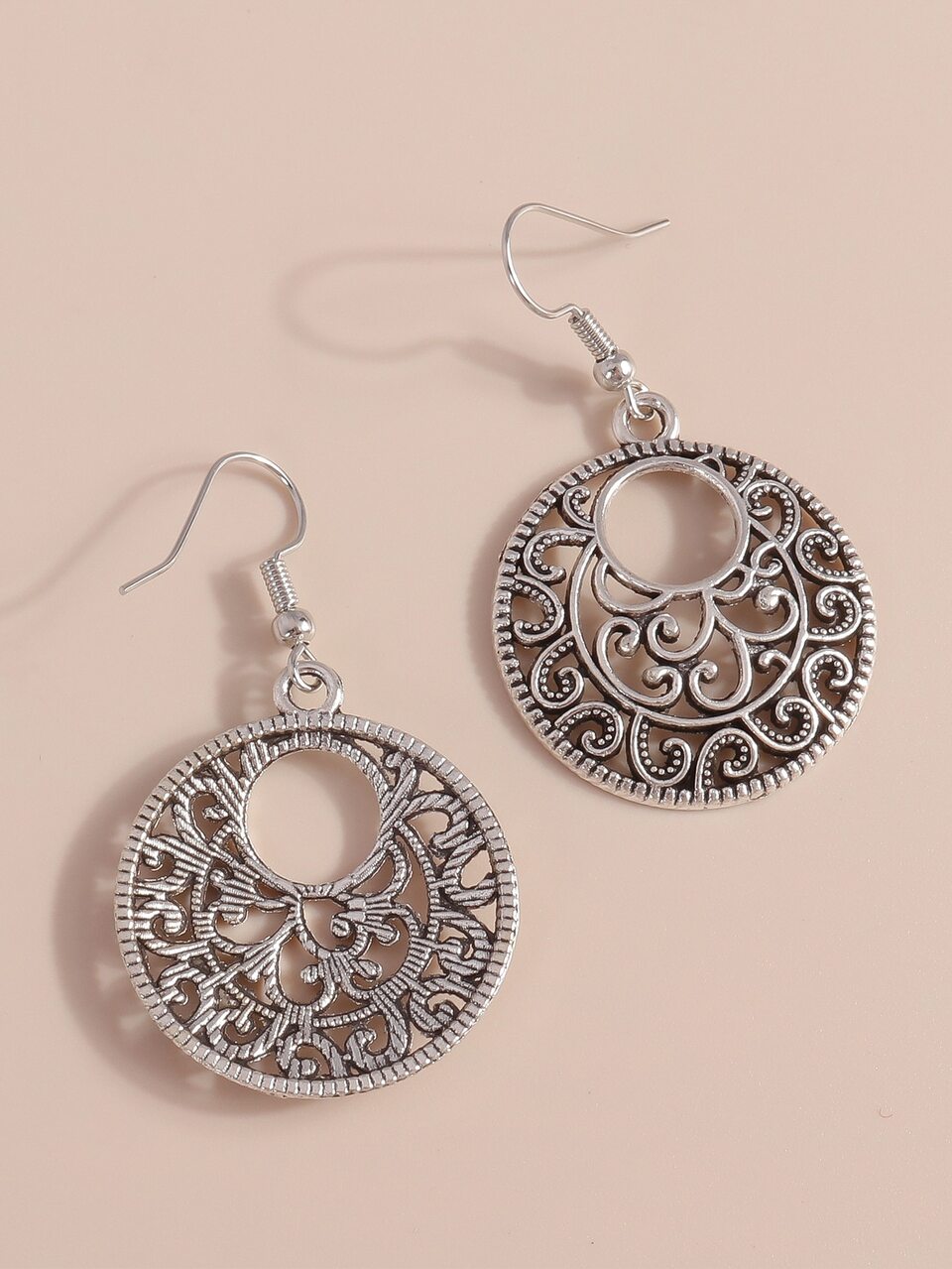 Hollow Out Round Drop Earrings
