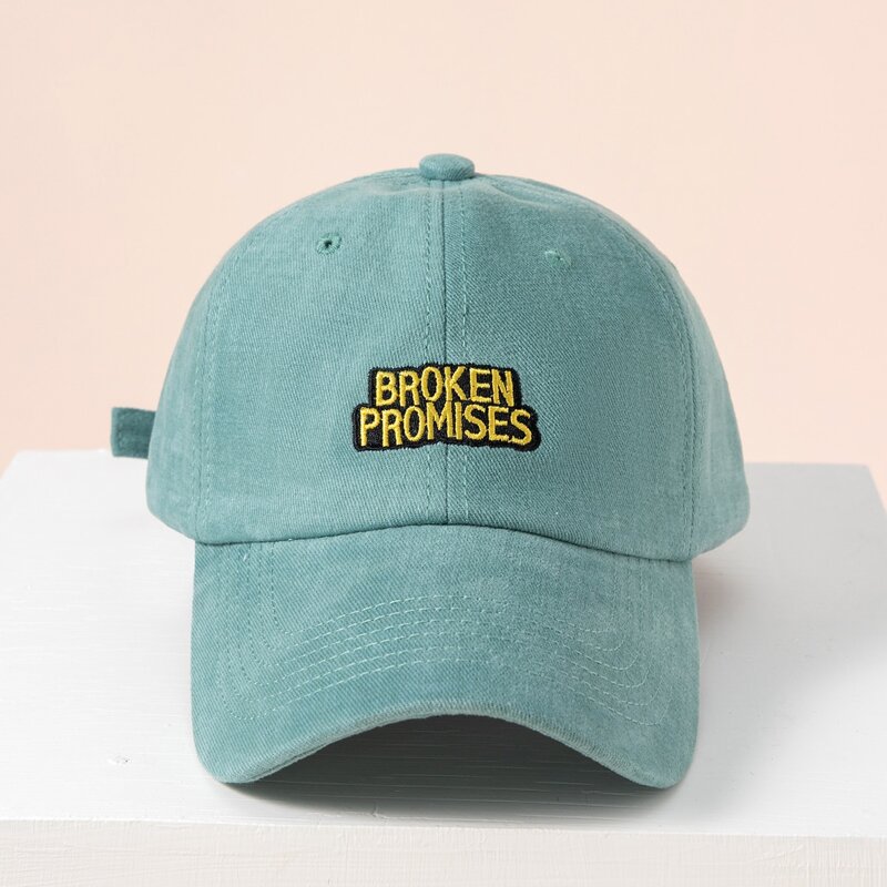 

Letter Embroidered Baseball Cap, Mint green