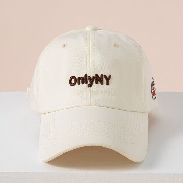 

Letter Embroidered Baseball Cap, Beige