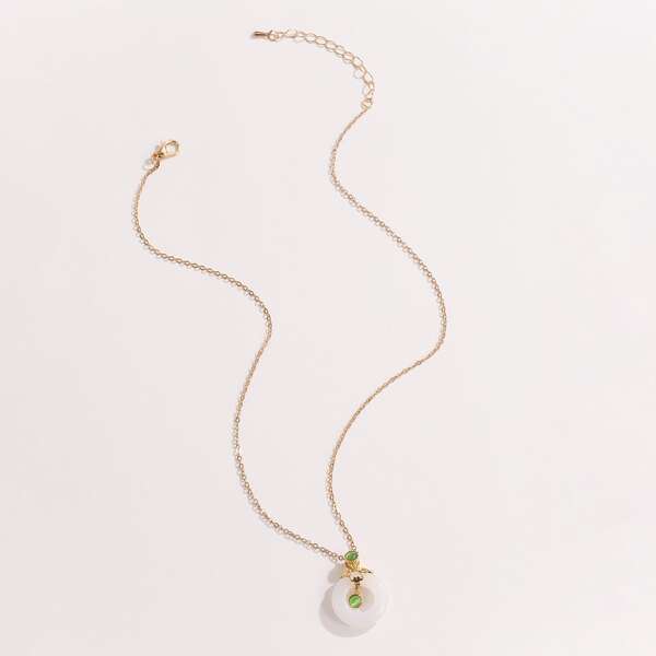 

Round Pendant Necklace, Gold