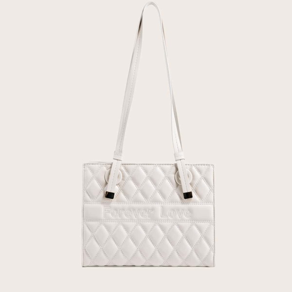 

Quilted Tote Bag, Beige