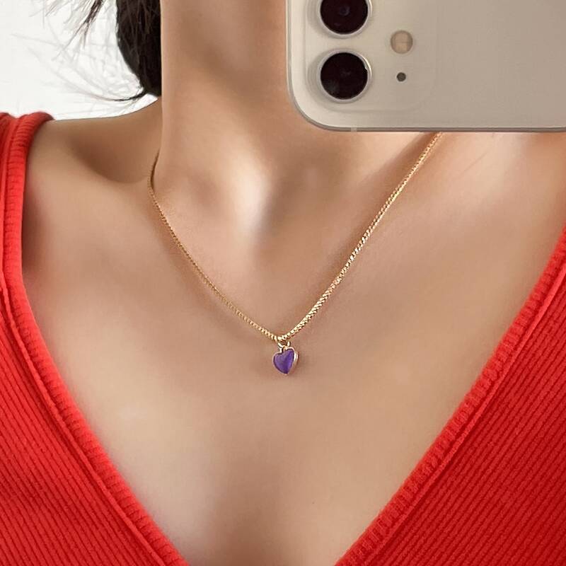 

Heart Pendant Chain Necklace, Gold