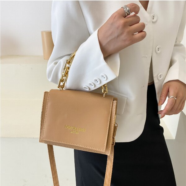 

Minimalist Flap Satchel Bag, Khaki
