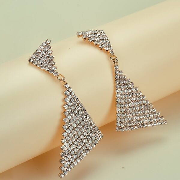 

Rhinestone Decor Drop Earrings, Gold