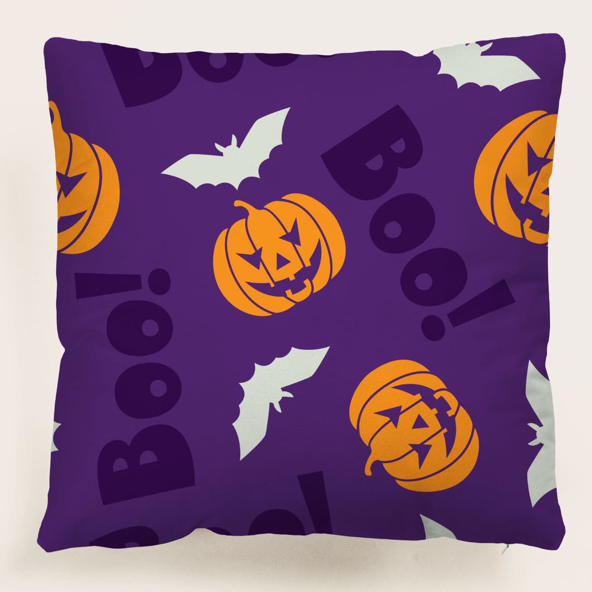

Halloween Pumpkin Print Cushion Cover Without Filler, Multicolor