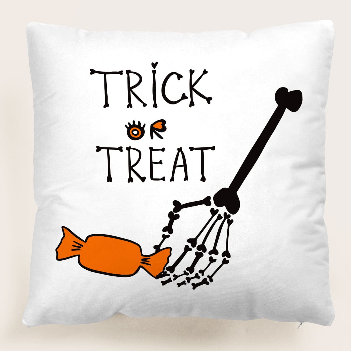 

Halloween Slogan Graphic Cushion Cover Without Filler, Multicolor