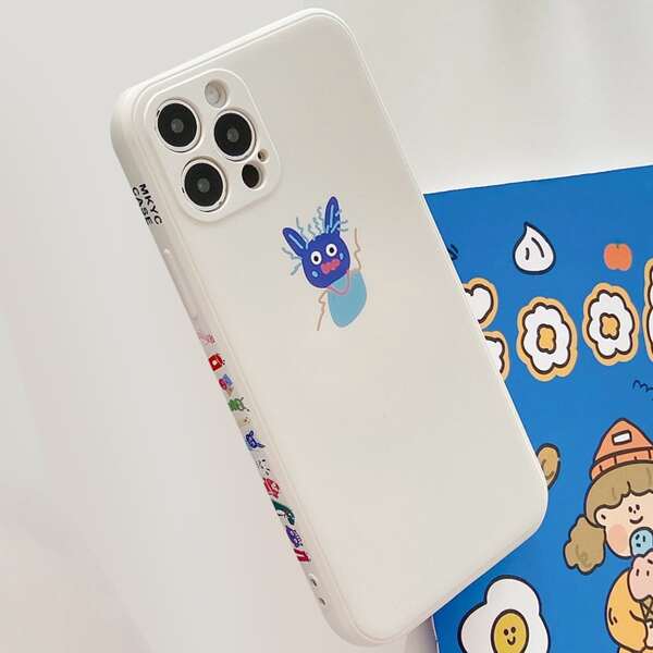

Cartoon Graphic Phone Case, Beige