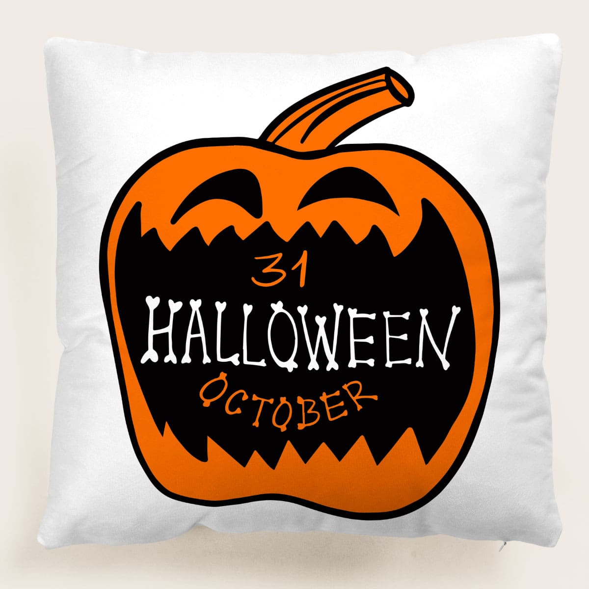 

Halloween Pumpkin Print Cushion Cover Without Filler, Multicolor