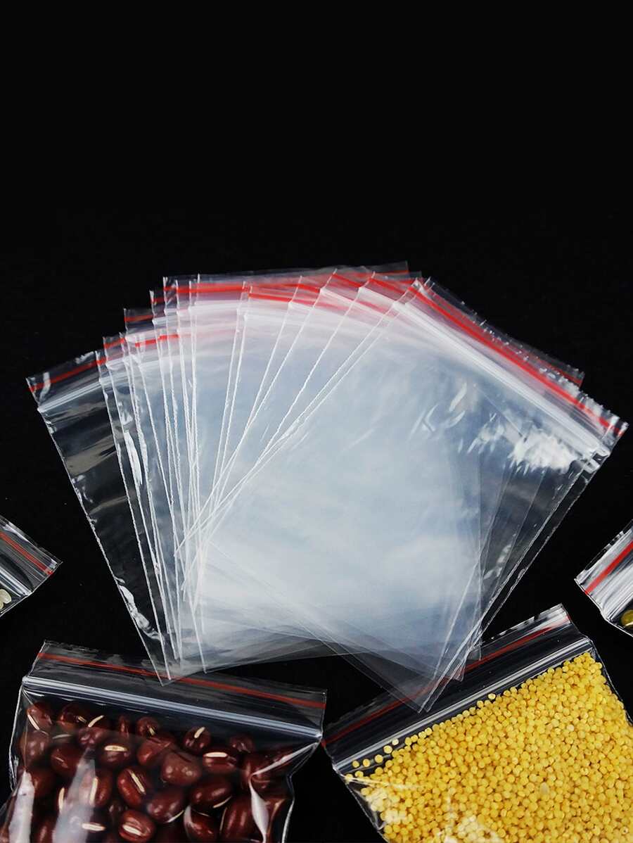 100入組透明食品密封袋 - 無色 - 查看 1