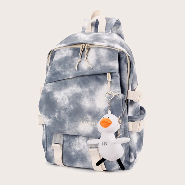 

Tie Dye Large Capacity Backpack, Grey