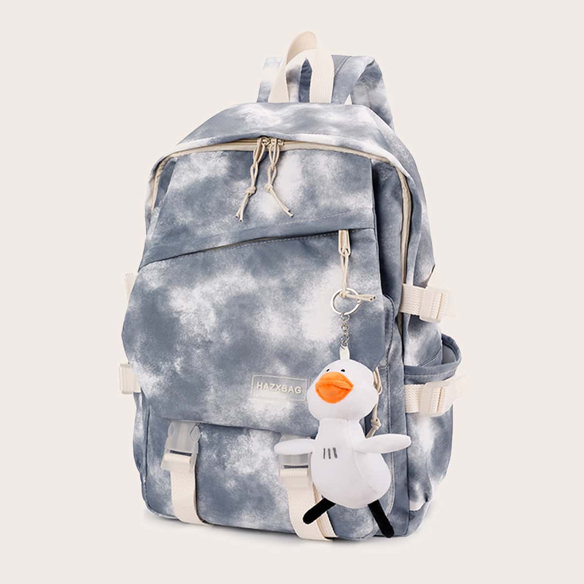 

Tie Dye Large Capacity Backpack, Grey