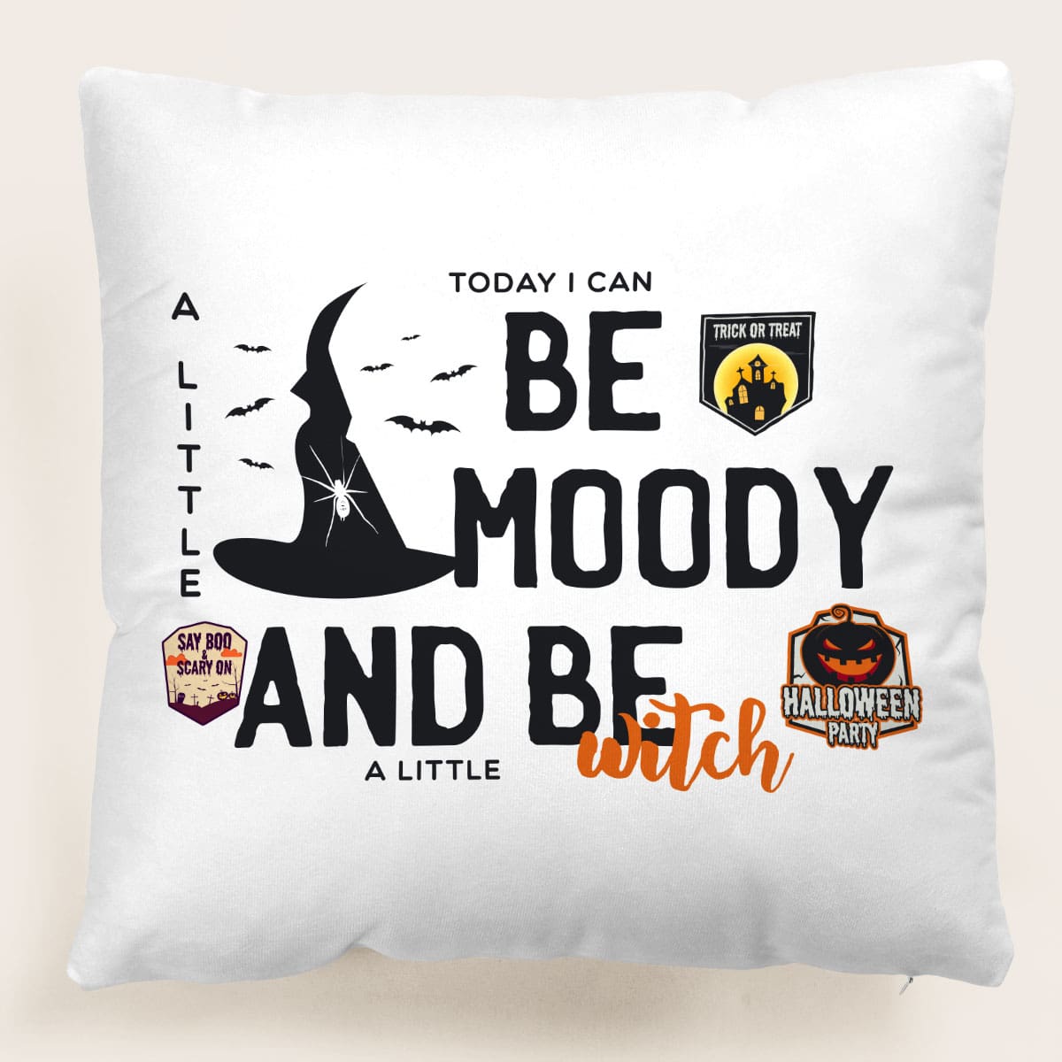 

Halloween Pattern Cushion Cover Without Filler, Multicolor