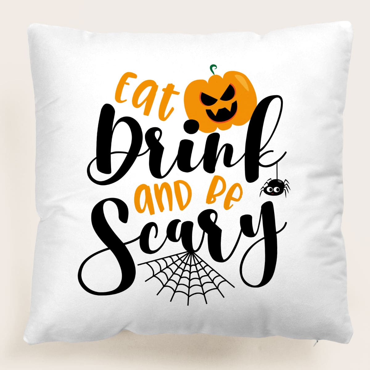 

Halloween Slogan Graphic Cushion Cover Without Filler, Multicolor