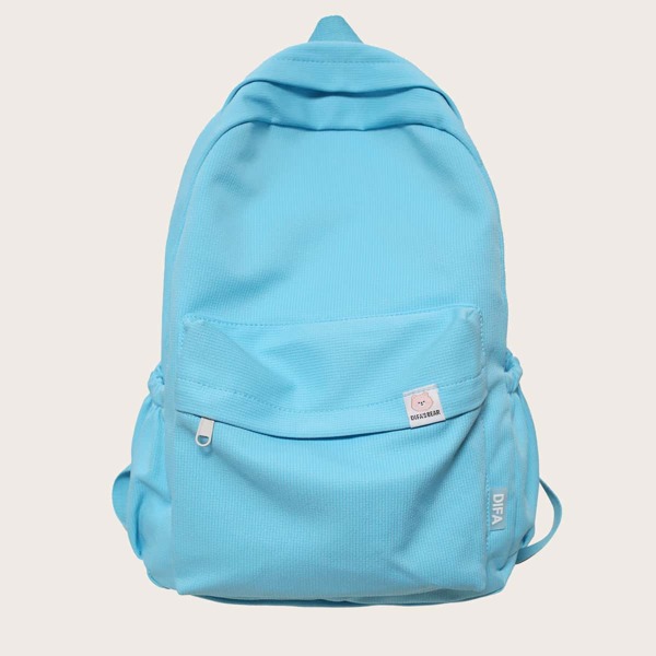 

Cartoon Patch Decor Backpack, Baby blue