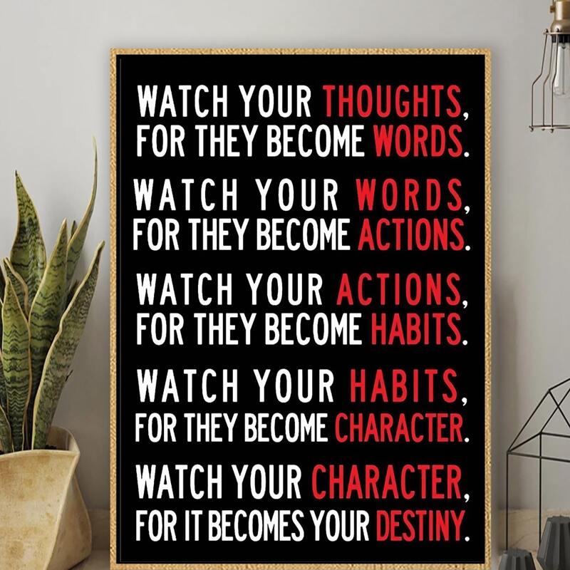 

Slogan Graphic Unframed Painting, Multicolor