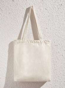 蝴蝶圖案購物袋 - 米色 - 查看 3