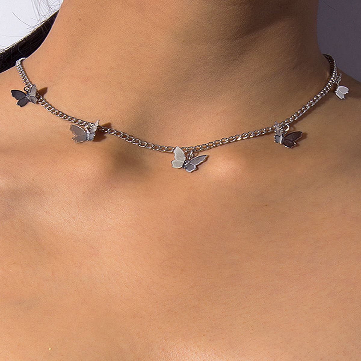

Butterfly Chain Necklace, Silver