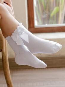 Toddler Girls Bow Knot Decor Socks