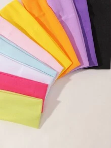 10 cái/bộ băng đô trơn cho trẻ em, nhiều màu - Nhiều màu - Xem 5